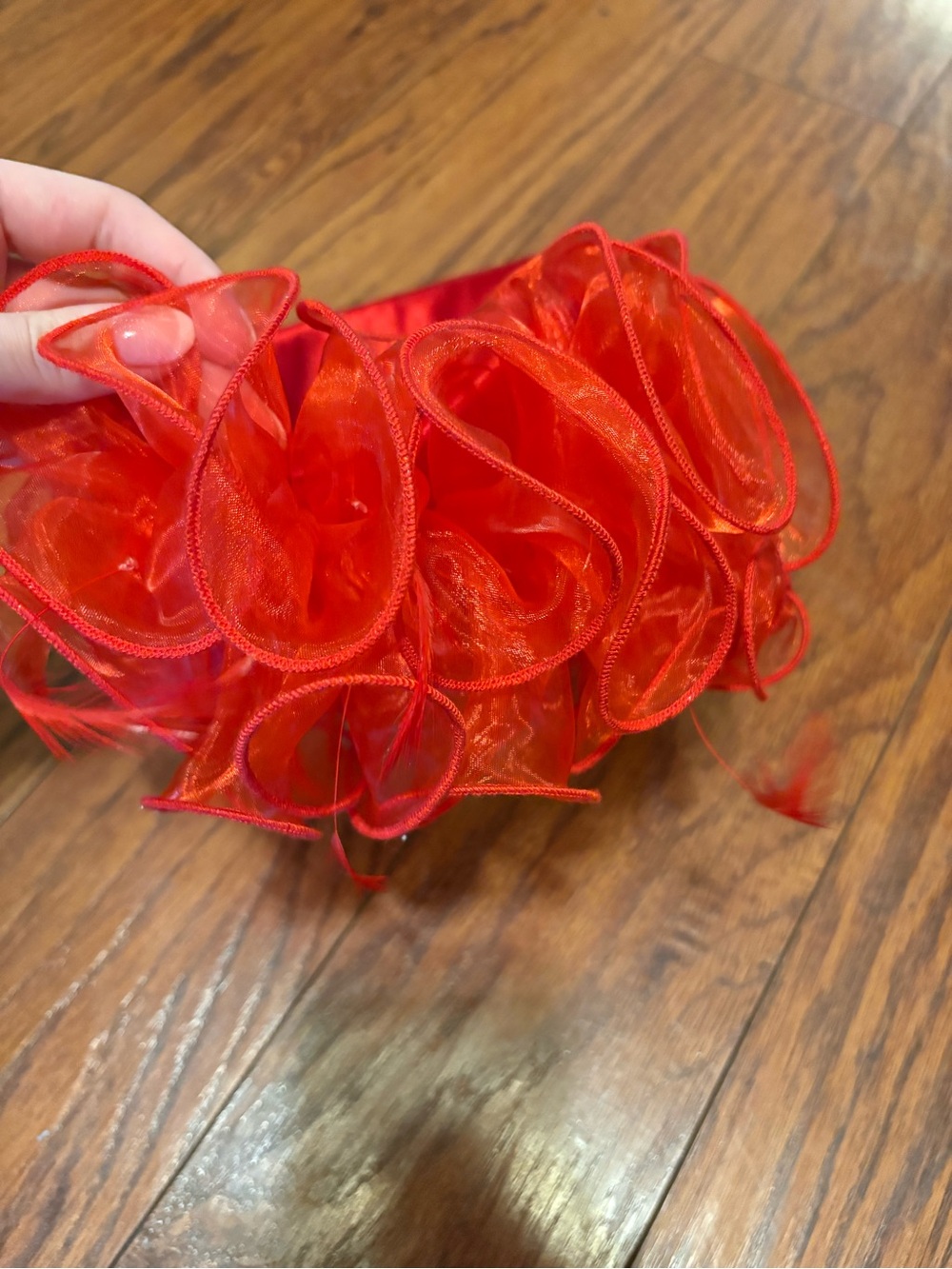 Red Ruffled headband vintage - Picture 5 of 8